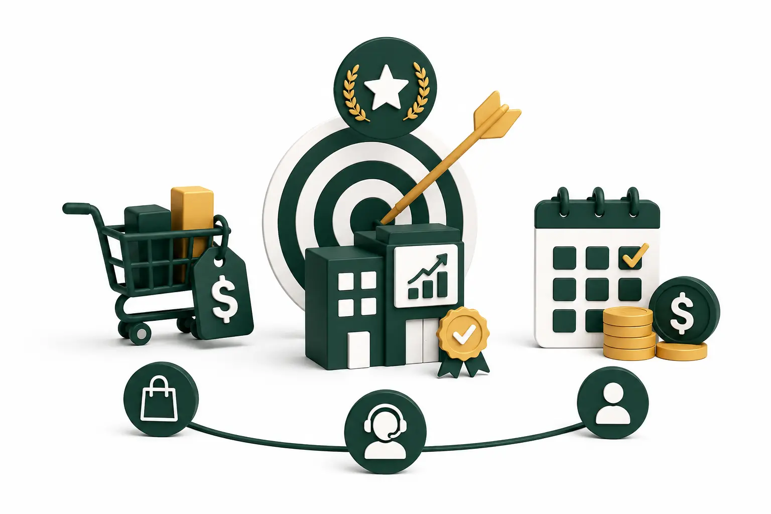 Ilustração representando os principais critérios para escolher a melhor agência de tráfego pago, considerando objetivos do negócio, investimento e planejamento estratégico.