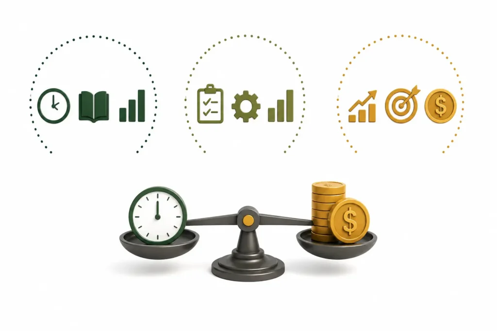 Contratar gestor de tráfego ou fazer sozinho: comparação entre tempo, aprendizado, organização, retorno financeiro e crescimento para avaliar o custo de oportunidade da decisão.