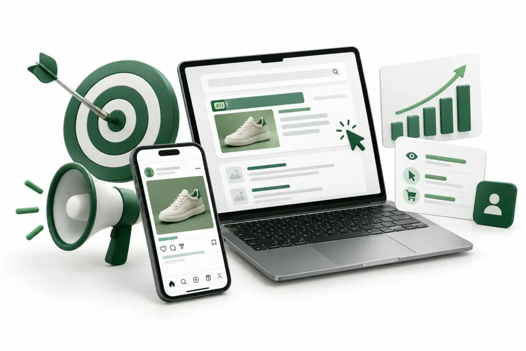 Anúncios de display em banner e vídeo nos sites parceiros do Google.